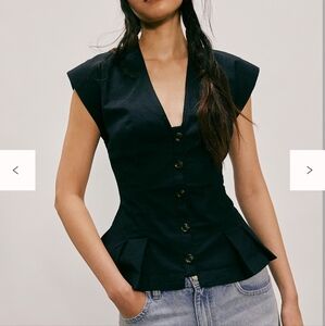 Free People Dylan Vest / Blouse - Black size Large